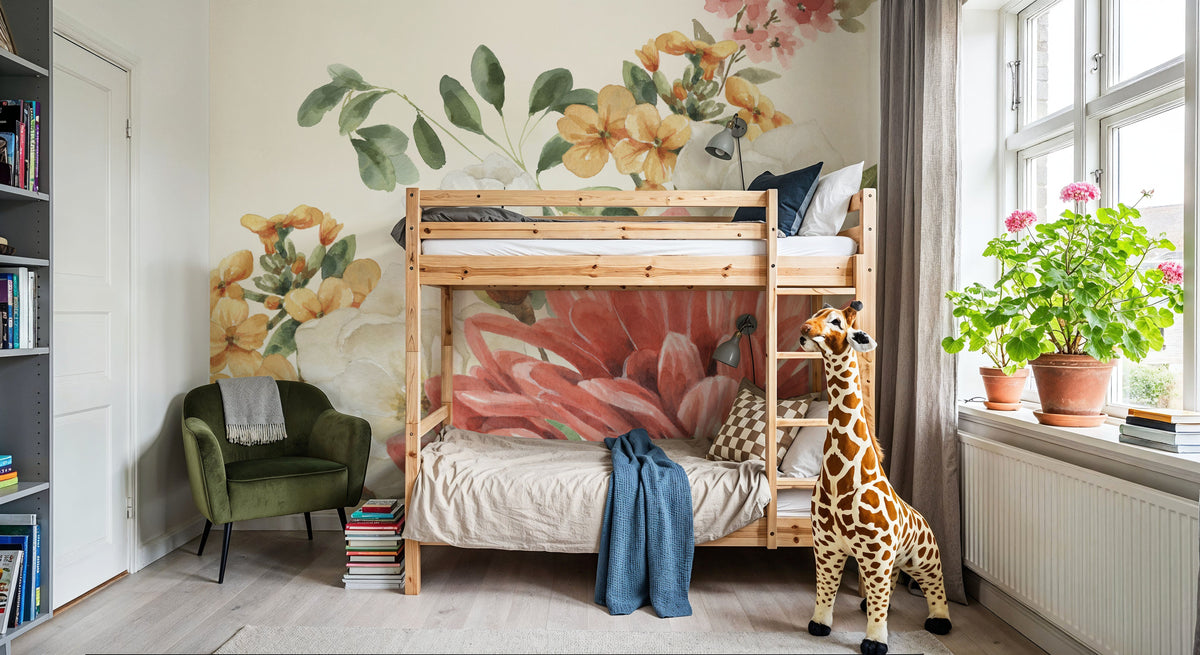 Amber Blossoms II Mural Wallpaper - room preview 06