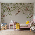 Monkey Jump, Greige Mural Wallpaper - room preview 06