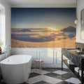 Skiing Panorama Mural Wallpaper - Neutral Tone - room preview 06