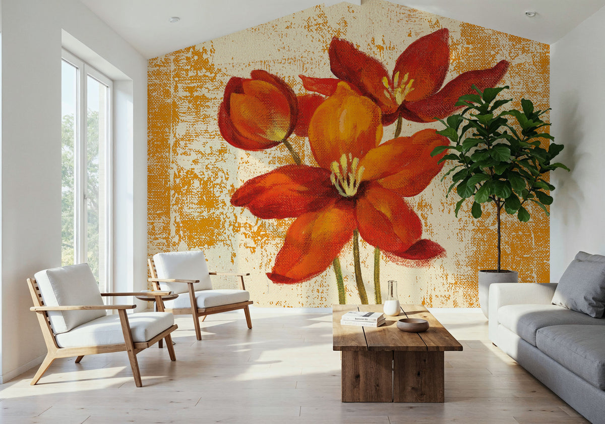 Jewel Flower VIII Mural Wallpaper - room preview 06