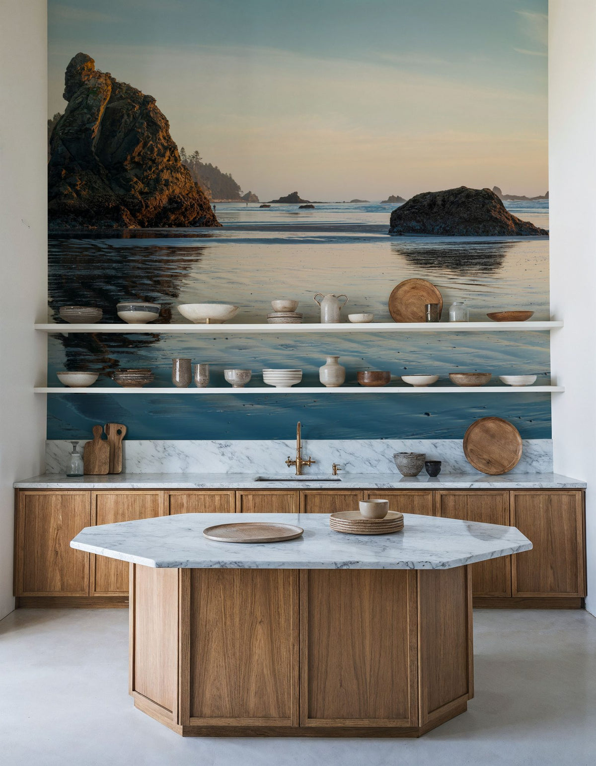 Ruby Beach Mural Wallpaper - Neutral Tone - room preview 06
