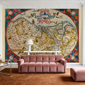 Old Map of Belgium, Netherlands and Germany, 1570 Mural Wallpaper - room preview 06
