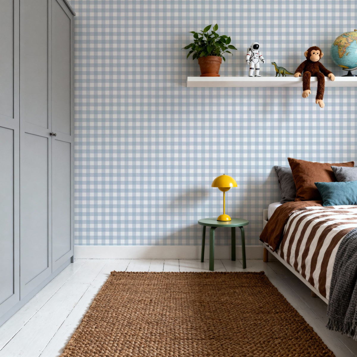 Gingham Sky Mural Wallpaper - room preview 06