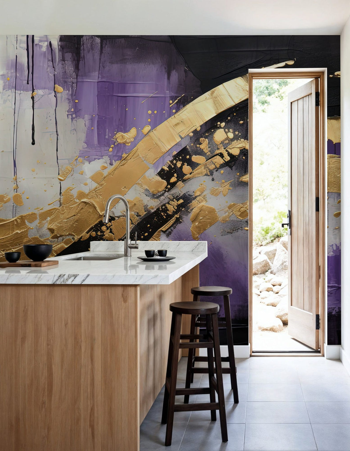 Space Rainbow Mural Wallpaper - room preview 06