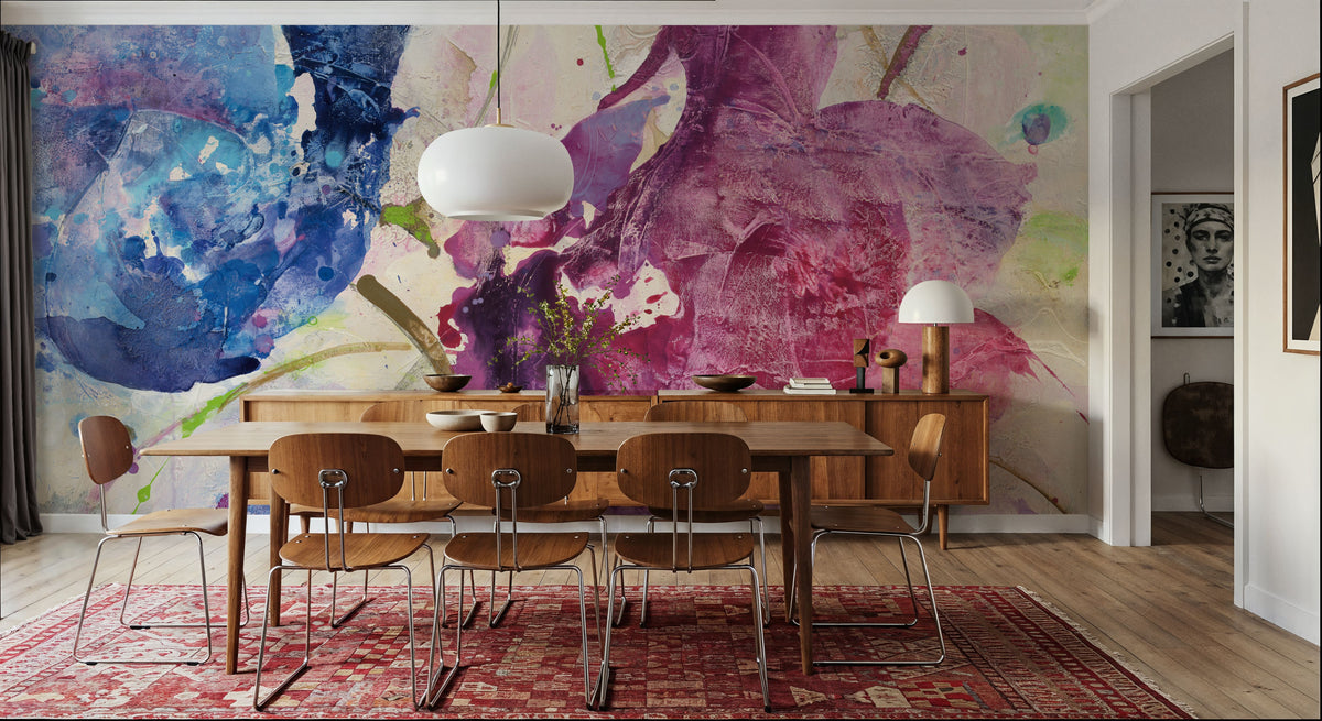 Fireworks Abstract Mural Wallpaper - Purple Tone - room preview 06