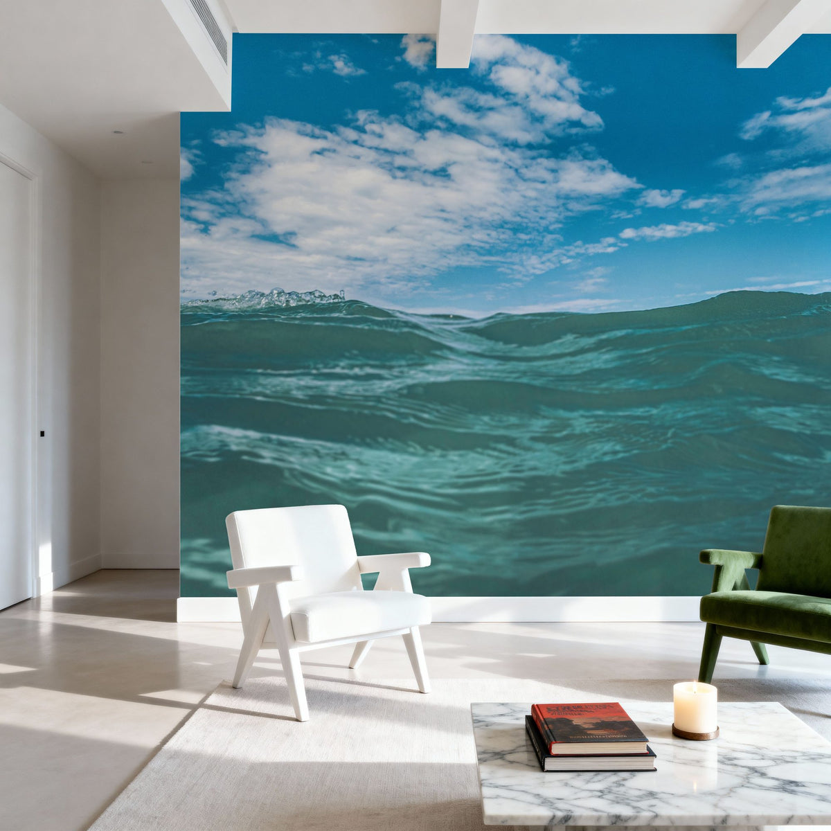 Floating in the Ocean Mural Wallpaper - room preview 06