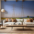 Rural Power Lines Mural Wallpaper - room preview 06