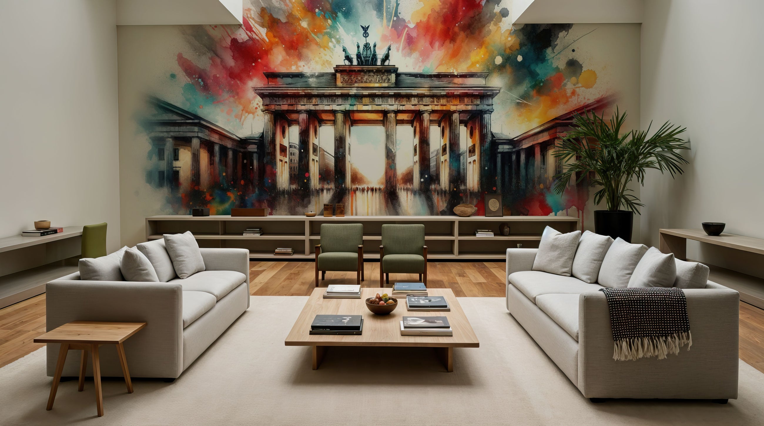 Watercolor Brandenburg Gate in Berlin Mural Wallpaper
