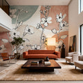 Soft Floral Figures Mural Wallpaper - room preview 06