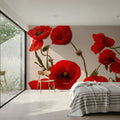 Red Poppy Mural Wallpaper - room preview 06