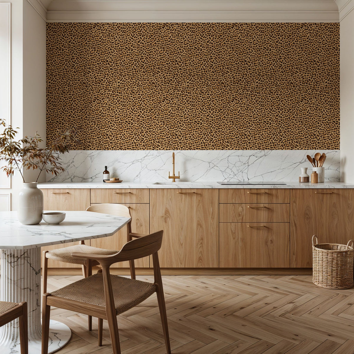 Leopard Fur Texture No.I Mural Wallpaper - room preview 06
