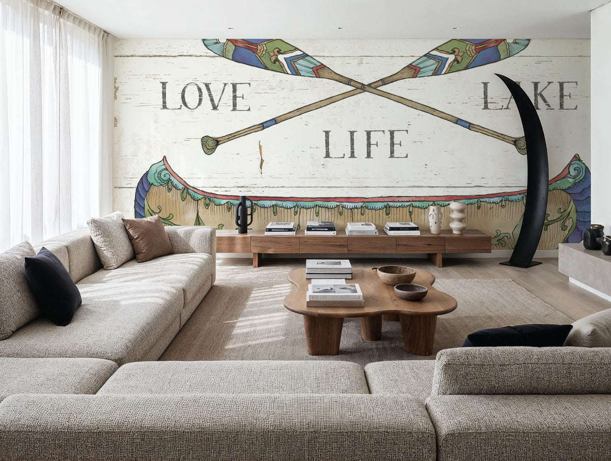 Lake Sketches III Color Mural Wallpaper - room preview 06