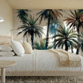 Vibrant Palm Trees in Watercolor Mural Wallpaper - room preview 06