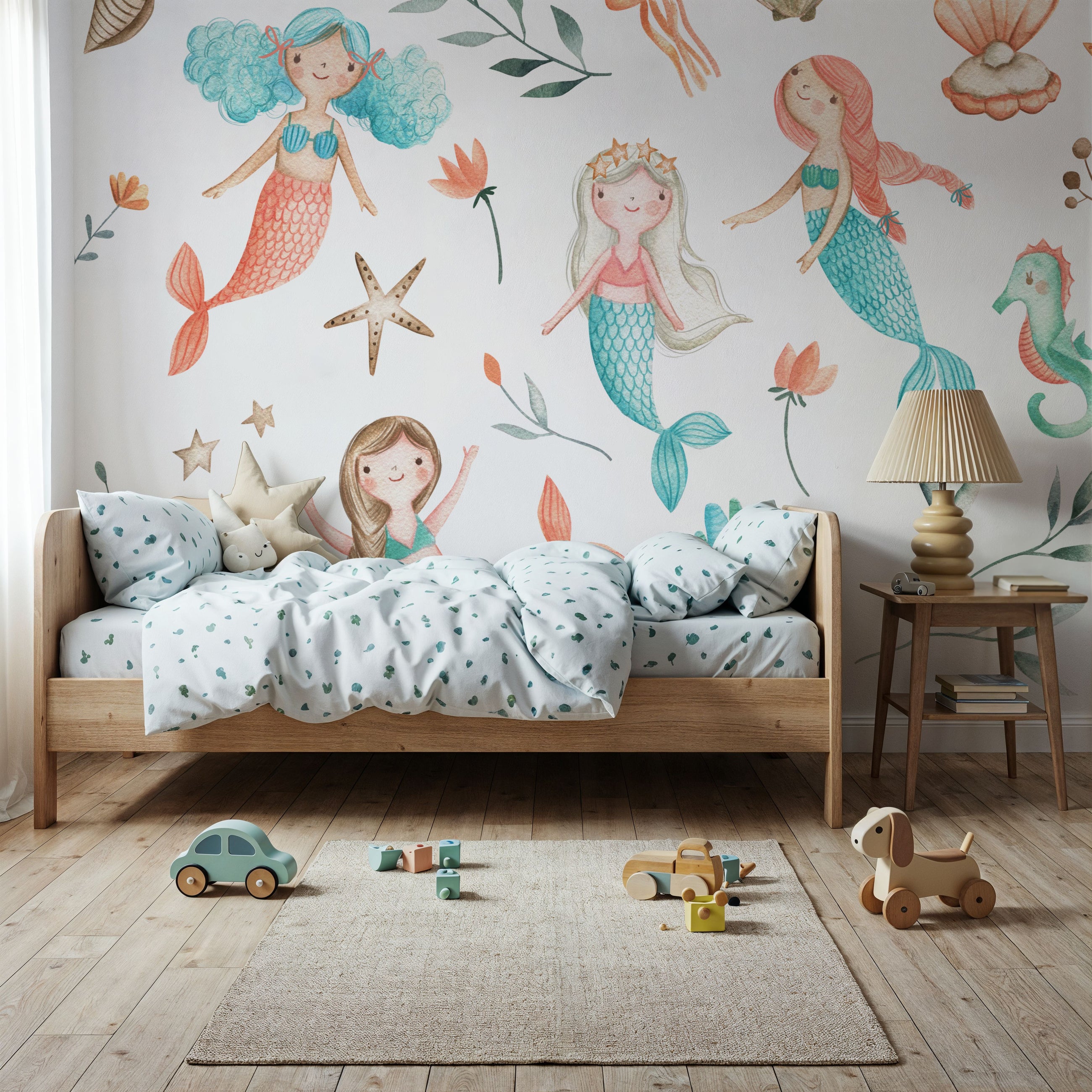 Mermaid Friends Mural Wallpaper
