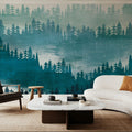 Mountainscape Blue Mural Wallpaper - room preview 06