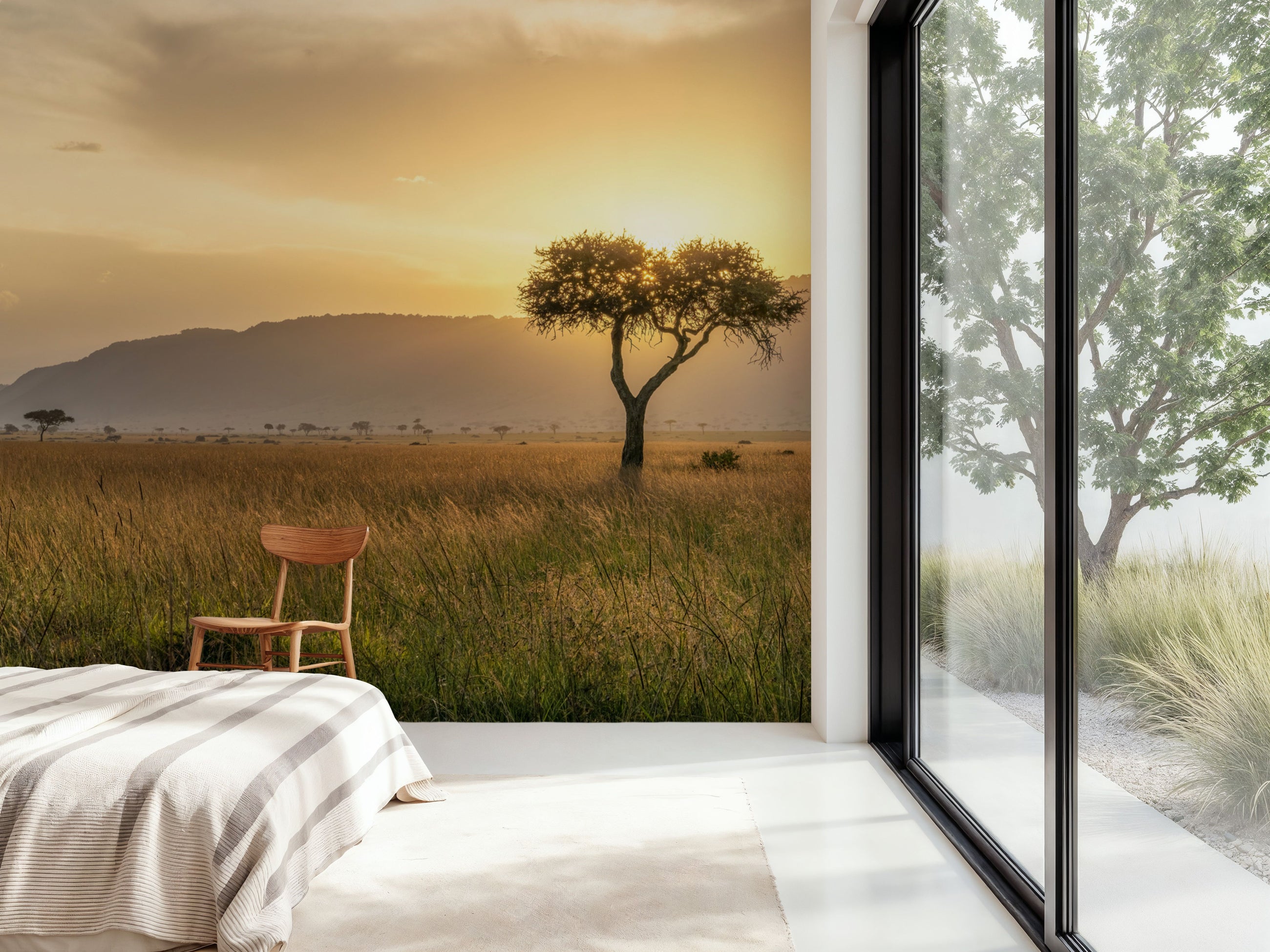 Acacia Sunset Mural Wallpaper