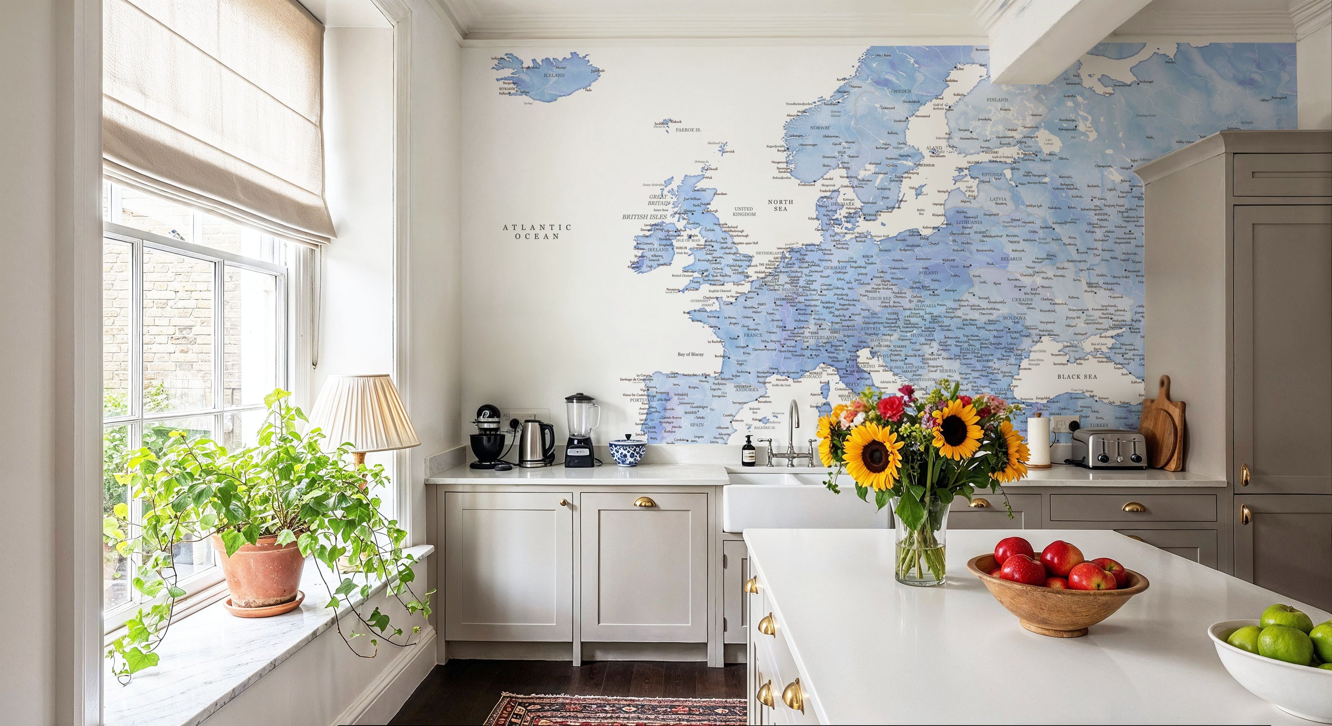 Europe Map Detailed - Josiah Mural Wallpaper