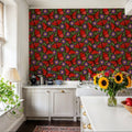 Papillion II, Tomato & Purple Mural Wallpaper - room preview 06