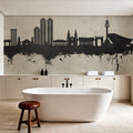 Daegu South Korea Skyline Concrete Mural Wallpaper - room preview 06