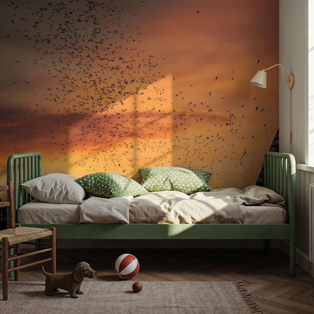 Congress Avenue Bridge Bats Mural Wallpaper - room preview 06