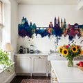Koblenz Germany Skyline Blue & Bronze Mural Wallpaper - room preview 06