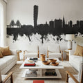 Malmö Sweden Skyline Black & White Mural Wallpaper - room preview 06