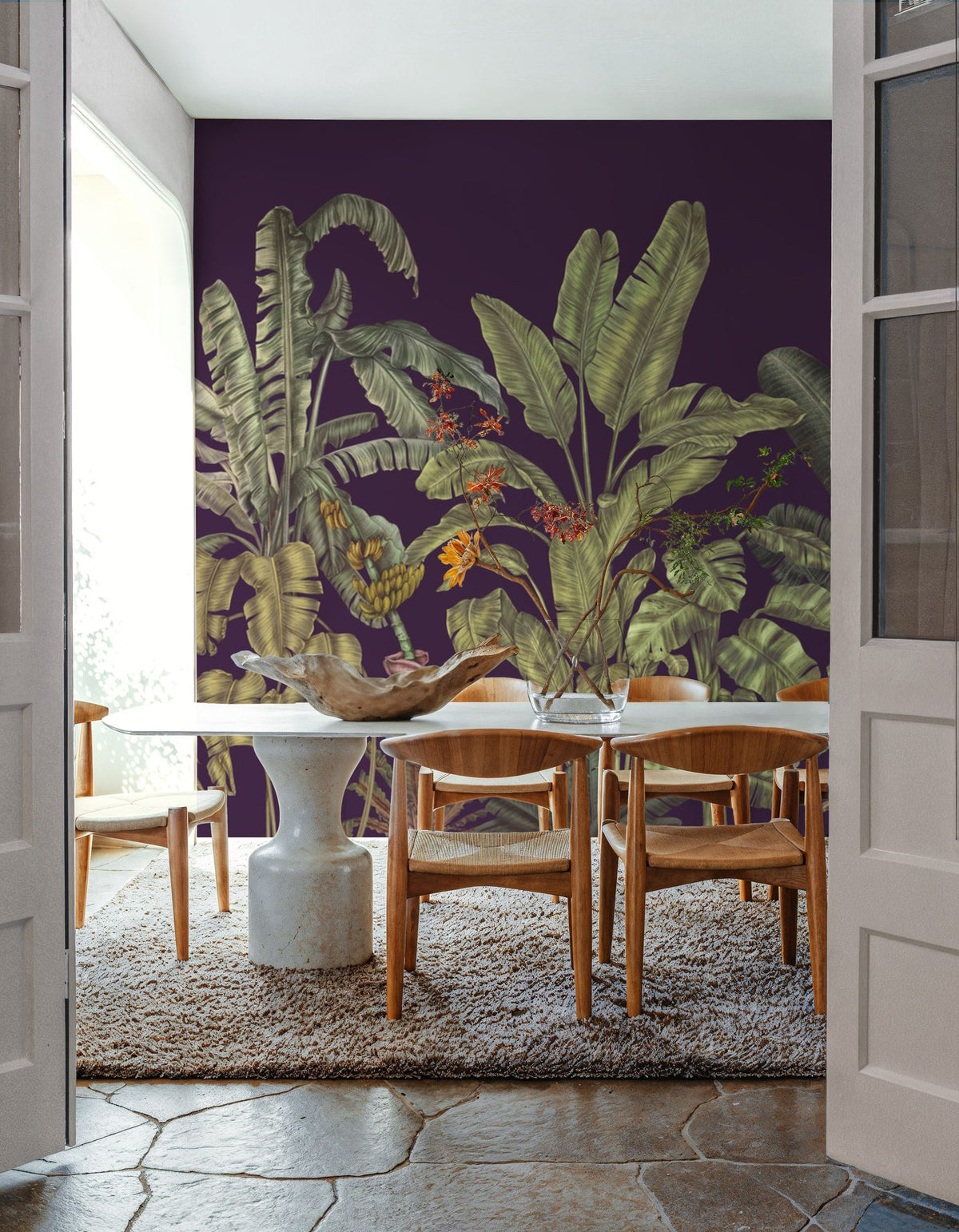 Madagascar Foliage, Plum Mural Wallpaper - room preview 06
