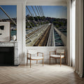 Urban Bridge Panorama Mural Wallpaper - room preview 06