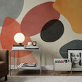 Lava Shapes, Orange Pop Mural Wallpaper - room preview 06