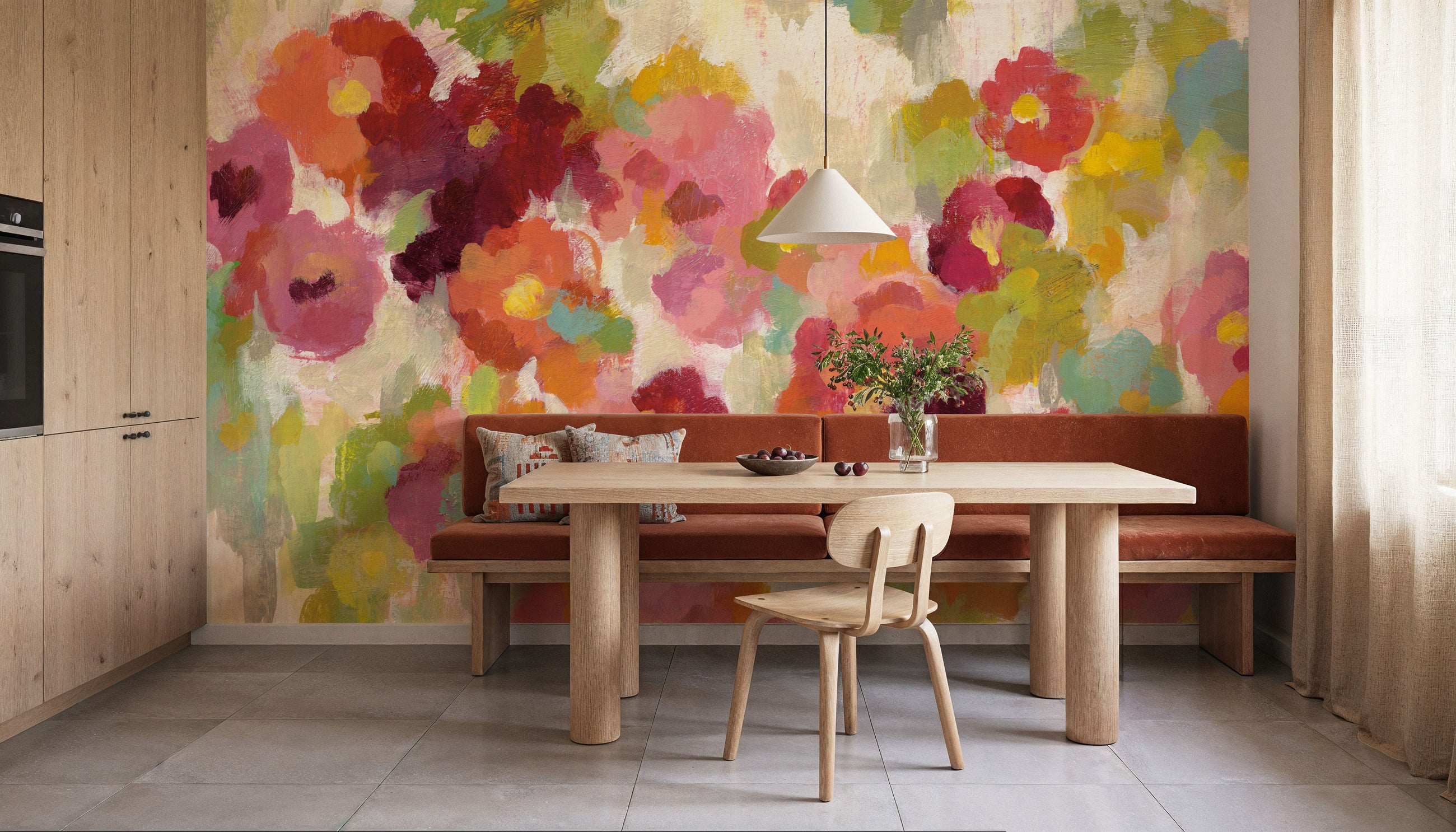 Coral and Emerald Garden I Mural Wallpaper