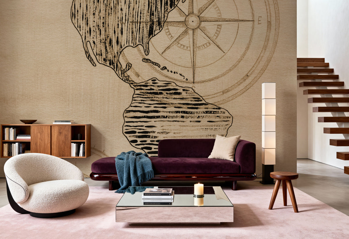 Map of Americas Mural Wallpaper - room preview 06