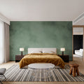 Soft Fog, Moss Green Mural Wallpaper - room preview 06