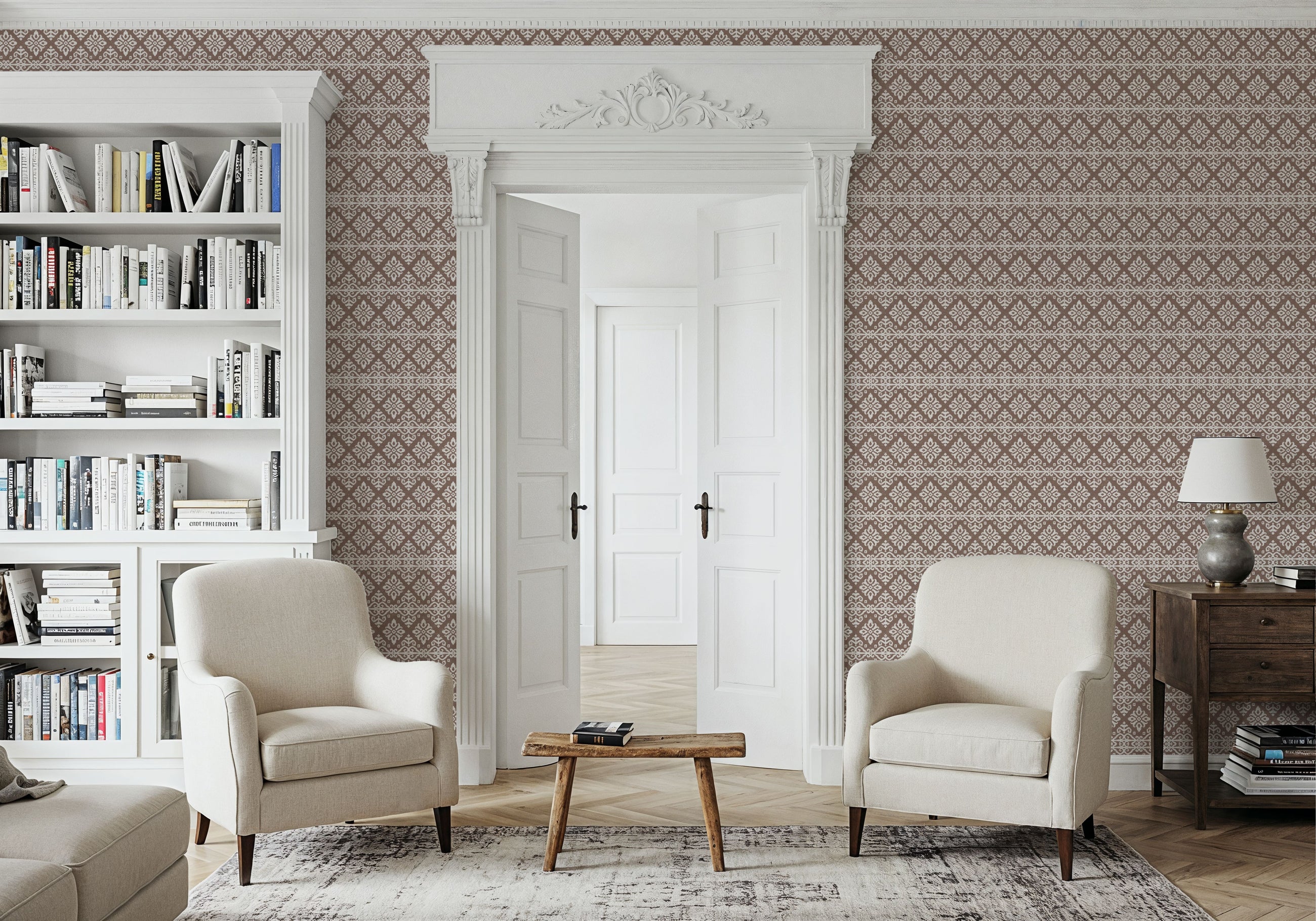 Amadora Squares Taupe Mural Wallpaper