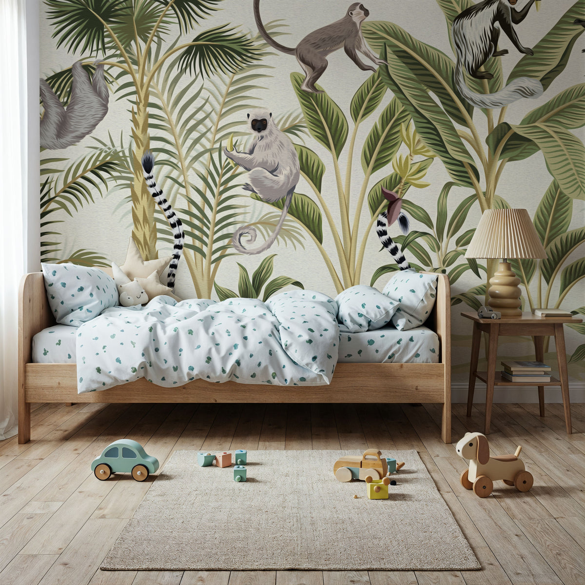 Where the Monkey's Play Mural Wallpaper - room preview 06