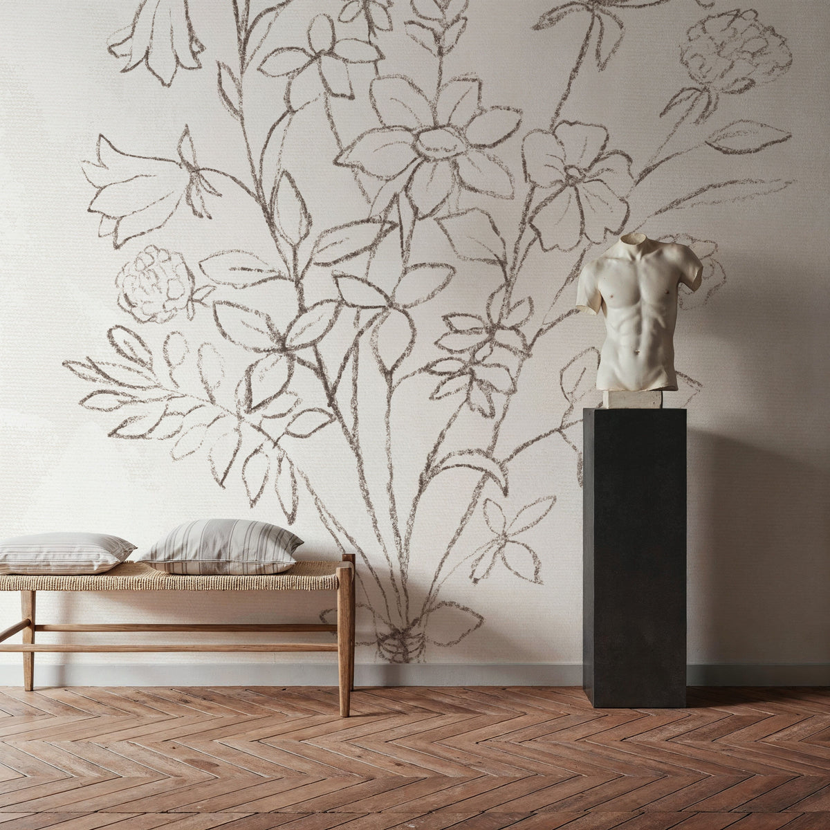 Wild Blooms VIII Mural Wallpaper - Light Tone - room preview 06