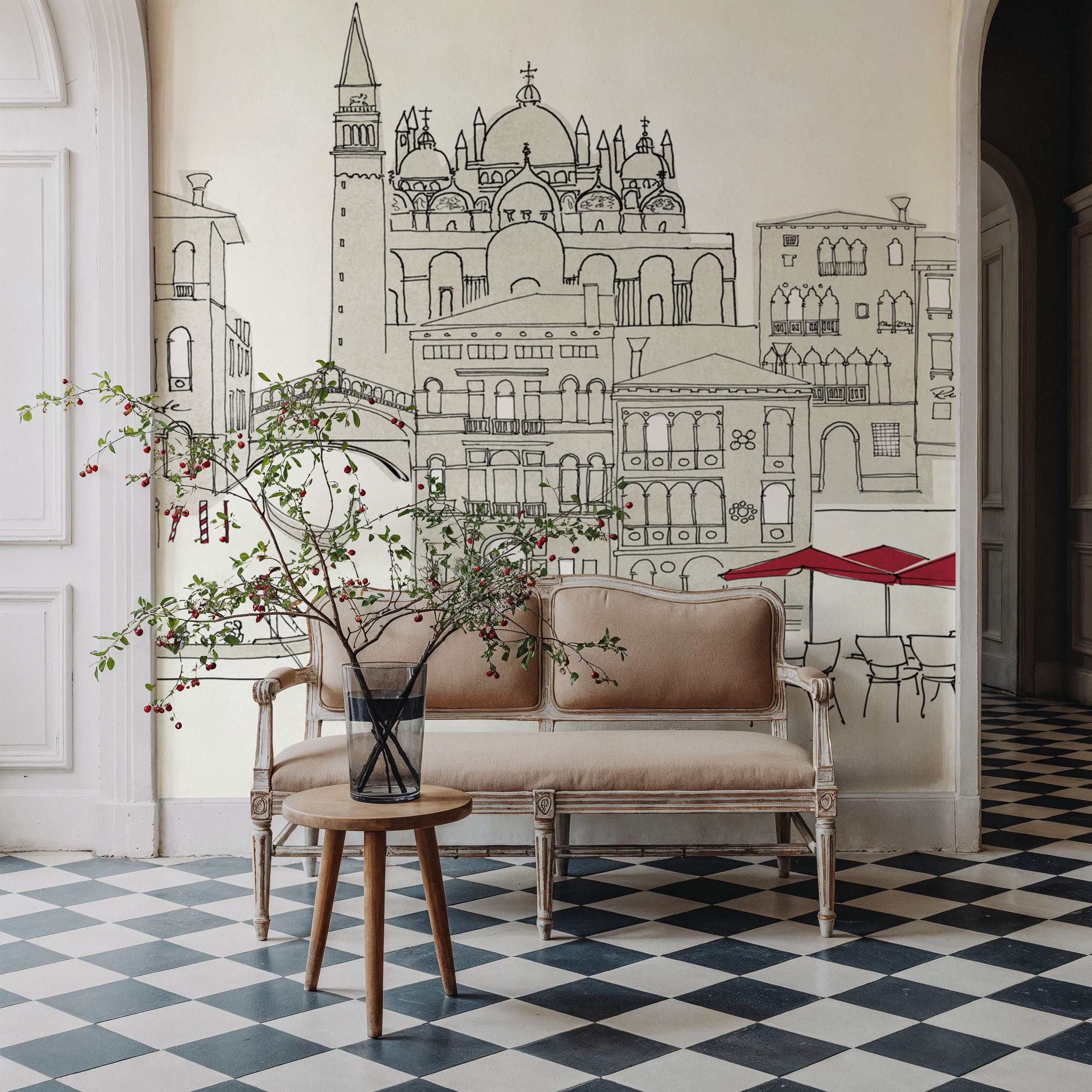 World Cafe Venice Mural Wallpaper