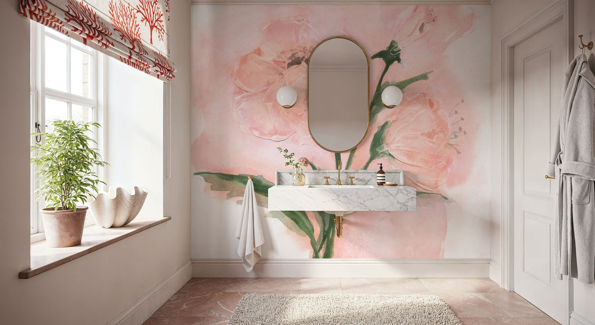 Dimensional Poppy I Mural Wallpaper - room preview 06