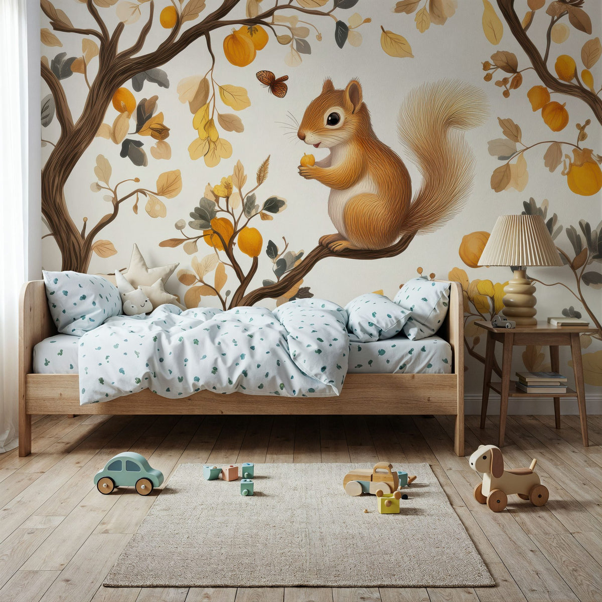 Squirrel Tree Mural Wallpaper - room preview 06