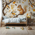 Squirrel Tree Mural Wallpaper - room preview 06