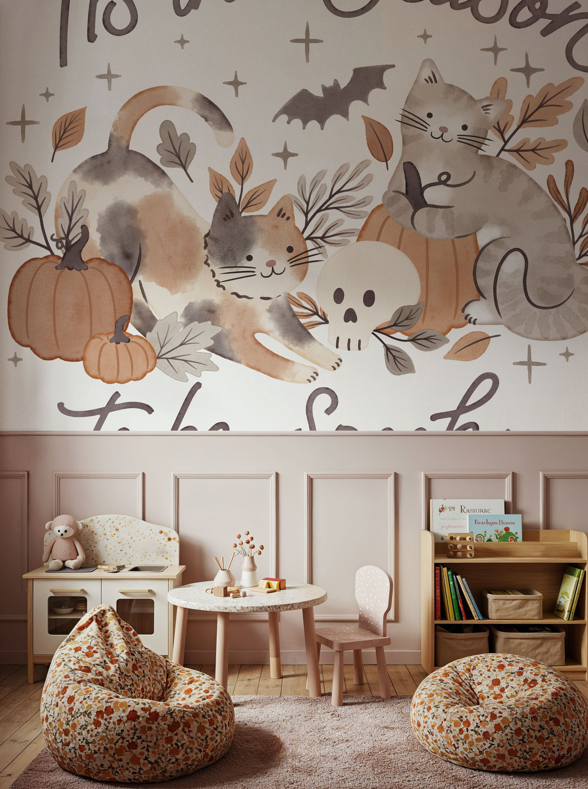 Pumpkins and Paws II Mural Wallpaper - room preview 06