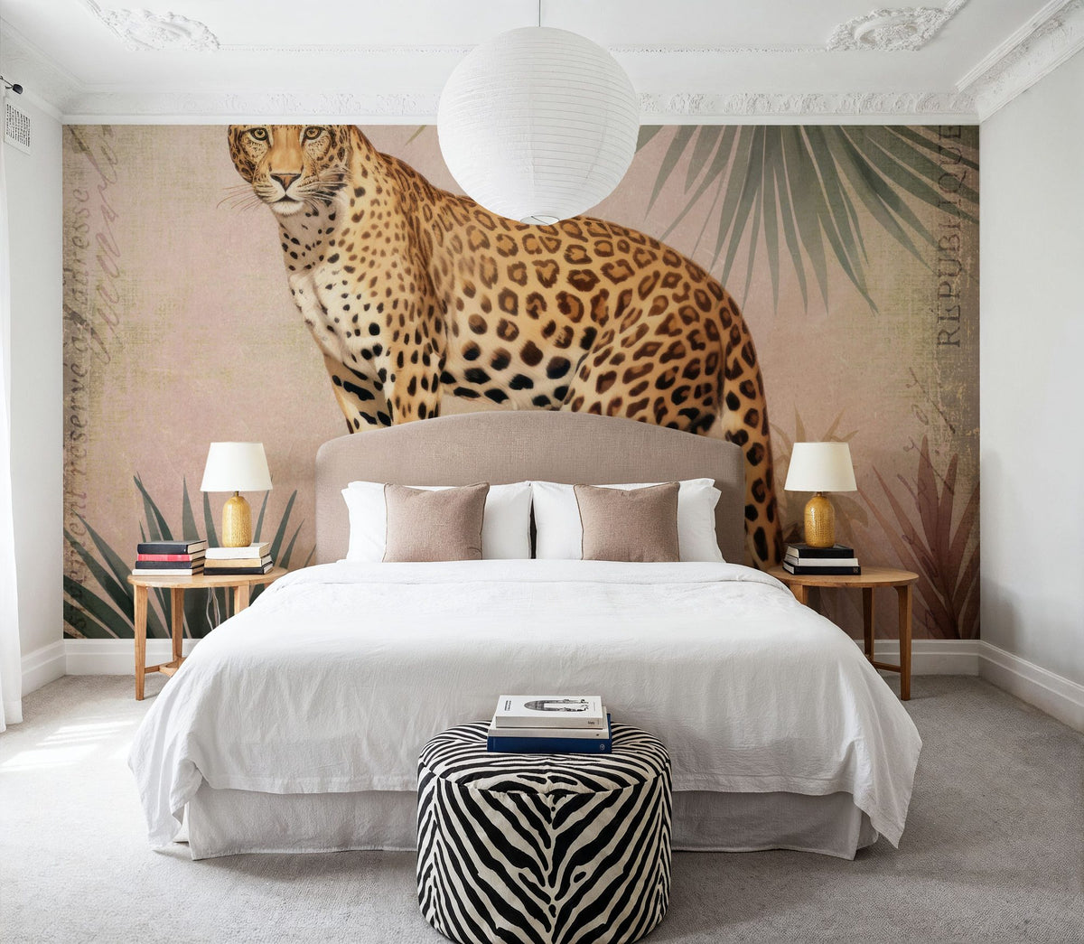 Cheetahs Tropical Jungle Mural Wallpaper - room preview 06