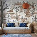 Frozen Forest, Beige Mural Wallpaper - room preview 06