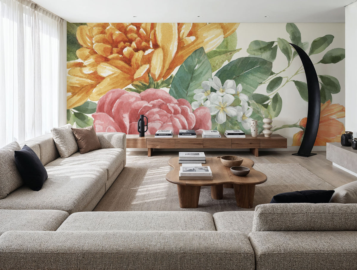 Amber Blossoms I Mural Wallpaper - room preview 06