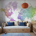 World Map Cities - Jude Mural Wallpaper - room preview 06