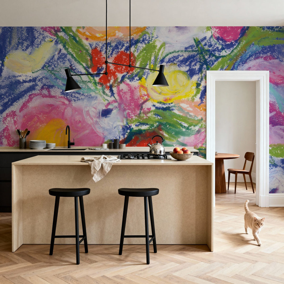 Gathering of Flowers Mural Wallpaper - room preview 06