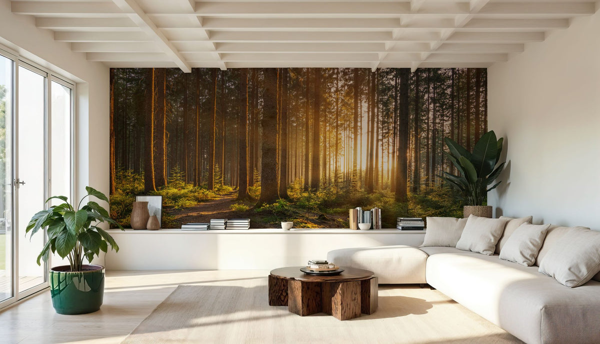 Silent Forest Mural Wallpaper - room preview 06