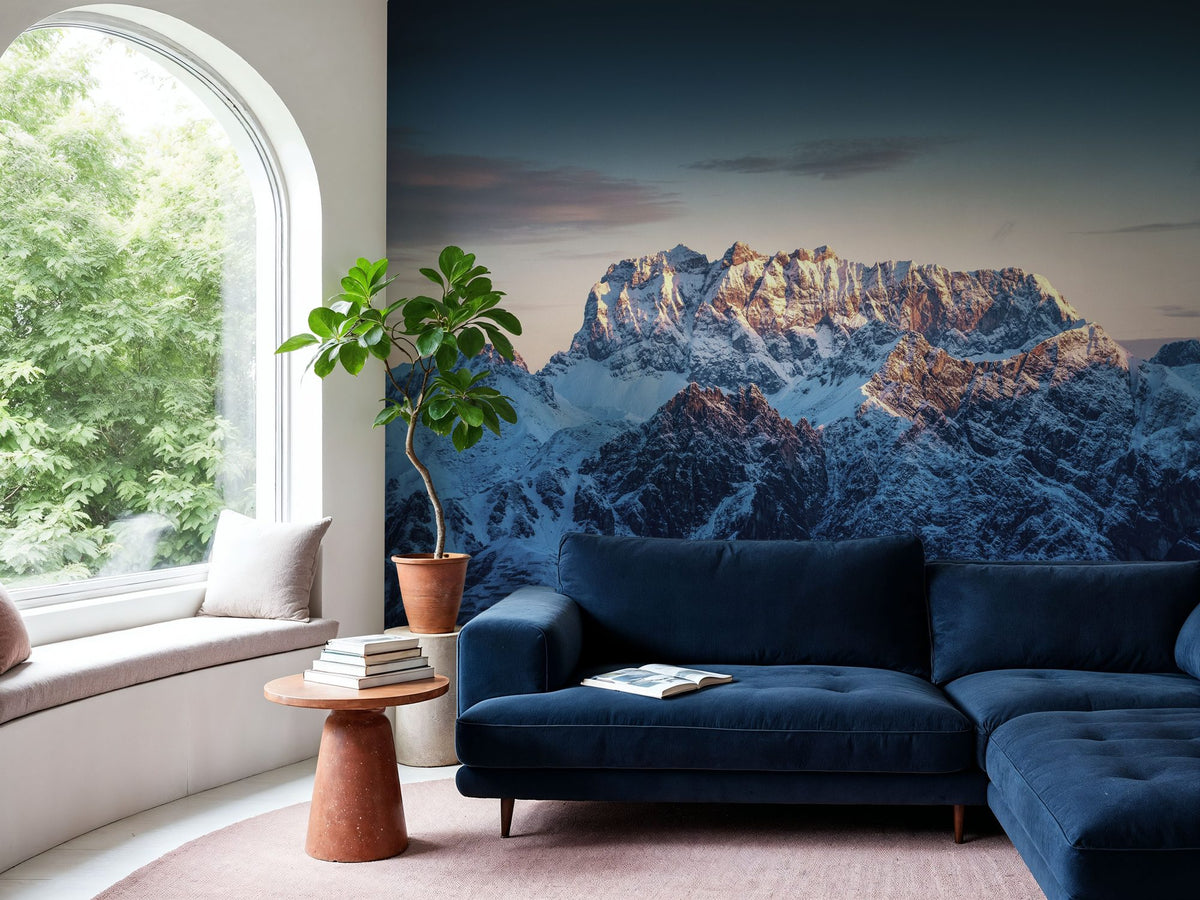 Sunlit Mountain Mural Wallpaper - room preview 06