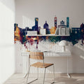 Lucca Italy Skyline Blue & Bronze Mural Wallpaper - room preview 06