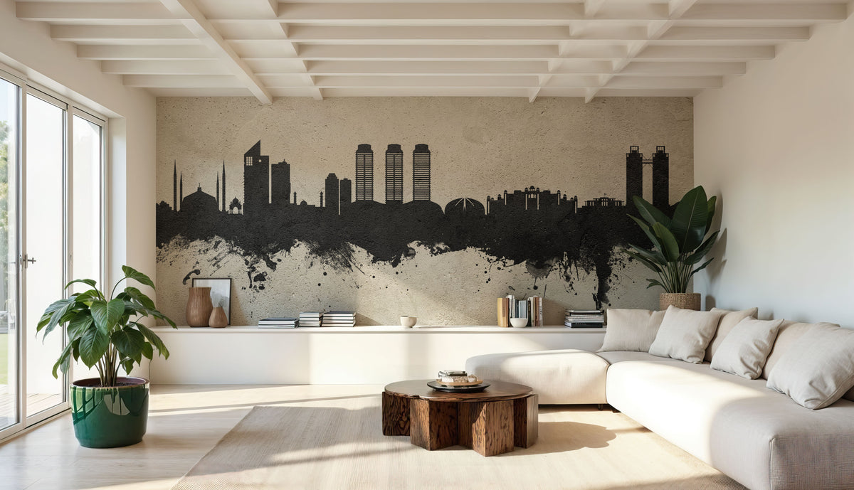 Islamabad Pakistan Skyline Concrete Mural Wallpaper - room preview 06