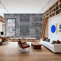 Flower Collection, Green & Blue Mural Wallpaper - room preview 06